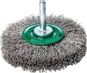 Lessmann ronde borstel | d. 50 mm schacht 6 mm draaddikte 0,3 mm | rvs 11 mm 15.000 omw min | max. toerental 15000 min-¹ | 1 stuk - 415362 415362