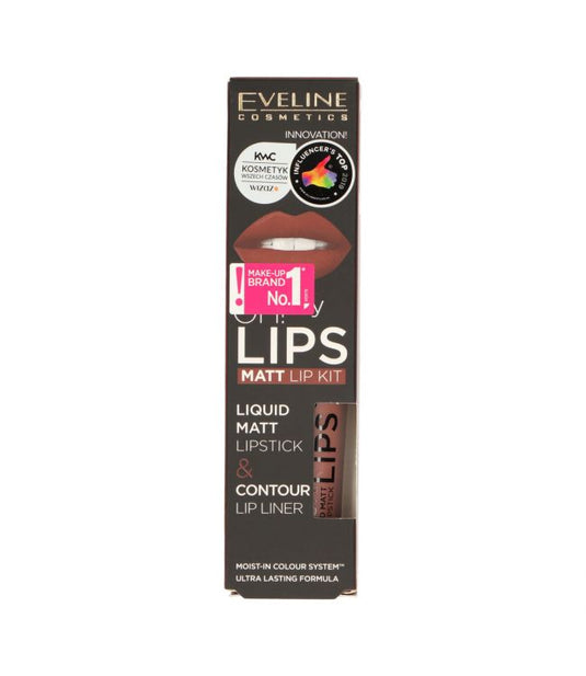 Eveline oh! my lips liquid matt lip kit nr. 02 milky chocolate