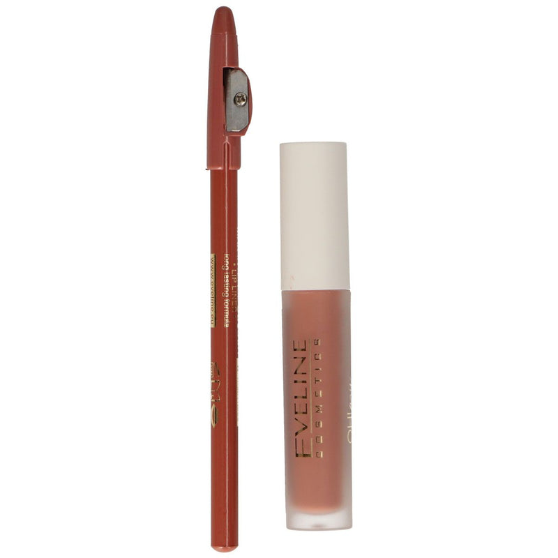 Load image into Gallery viewer, Eveline oh! my lips silky matt liquid lip kit nr. 14 choco truffle

