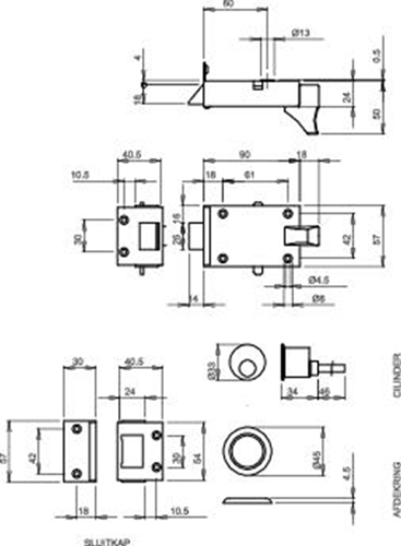 Afbeelding laden in galerijviewer, Lips 1757 cilinderoplegslot | dagschoot en schootvergrendeling | dm 60mm | draairichting 1. - 9857023
