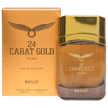Lamusê by lattafa eau de toilette spray heren 24 carat gold 100ml
