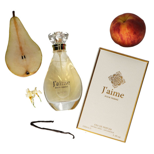 Lamusê by lattafa eau de parfum spray dames j' aime pour femme 100ml