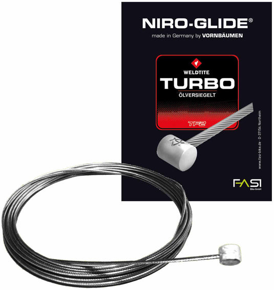 Niro-glide rembinnenkabel turbo niro glide turbo brake ca 2050mm, rolled nipple
