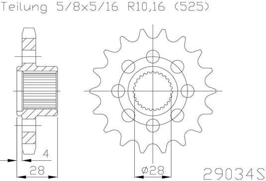 Esjot sprocket 525 18z racing