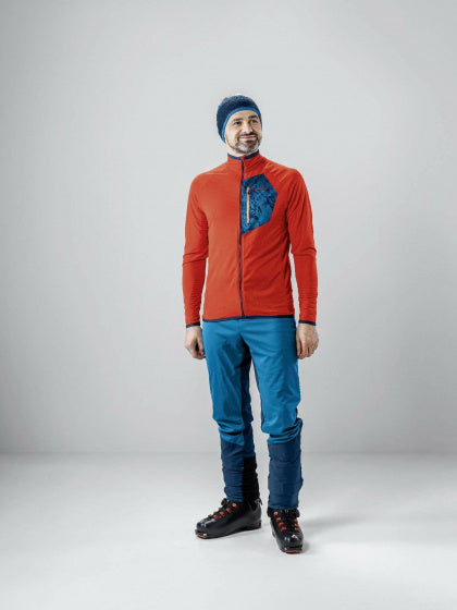 Load image into Gallery viewer, Löffler Outdoorvest heren polyester oranje blauw maat 48
