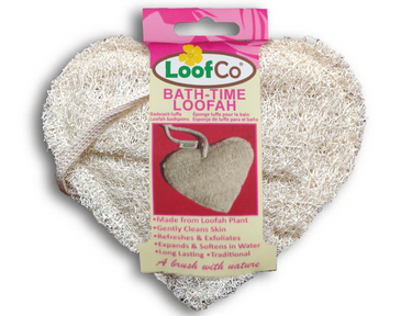 Loofco douche- en badspons loofah - hartje