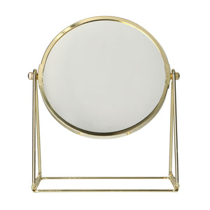 Lsp spiegels spiegel op frame voet goud 22cm 3x vergrotend