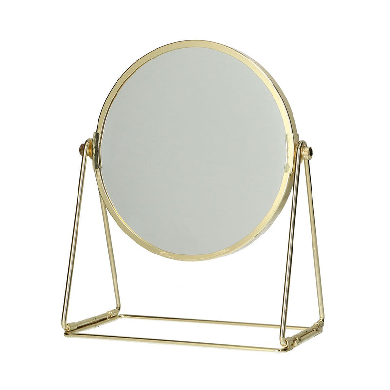 Afbeelding laden in galerijviewer, Lsp spiegels spiegel op frame voet goud 22cm 3x vergrotend

