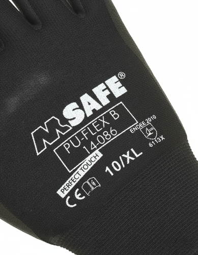 ギャラリービューアに画像をロードする, M-safe pu-flex b 14-086 werkhandschoen | zwart | maat xl - 11408610
