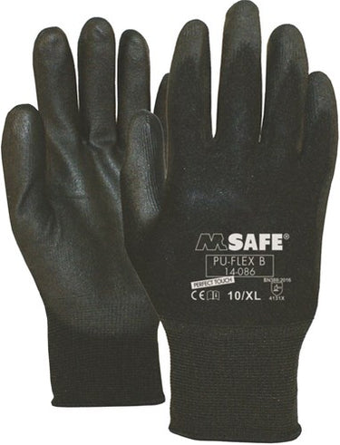 M-safe pu-flex werkhandschoen b 14-086 zwart, xxl - 11408611