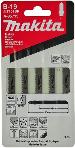 Makita accessoires decoupeerzaagblad b19 - t101br | 5 stuks - a-85715