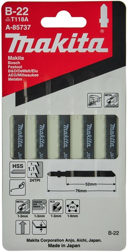 Afbeelding laden in galerijviewer, Makita accessoires decoupeerzaagblad b22 - t118a | 5 stuks - a-85737
