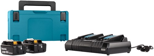 Makita accessoires 18v li-ion accu starterset lxt dc18rd + 2x bl1860b in mbox - 198077-8