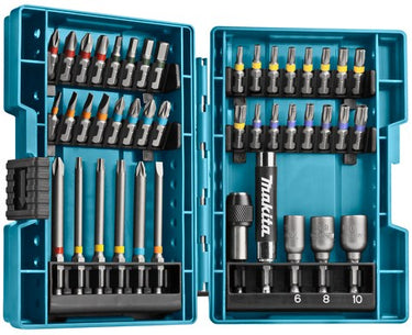 Makita accessoires 43-delige schroefbitset in hoog kwalitatieve koffer - b-55697