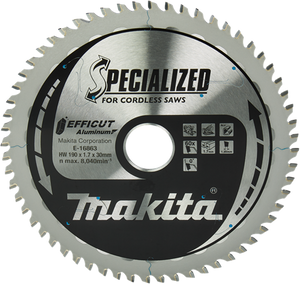 Makita accessoires afkort- en cirkelzaagblad aluminium | efficut 190x30(20)mm 60t 0g - e-16863 e-16863