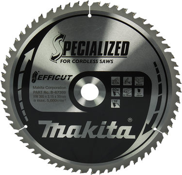 Makita accessoires makita afkortzaagblad voor hout | efficut | ø 305mm asgat 30mm 60t - b-67309