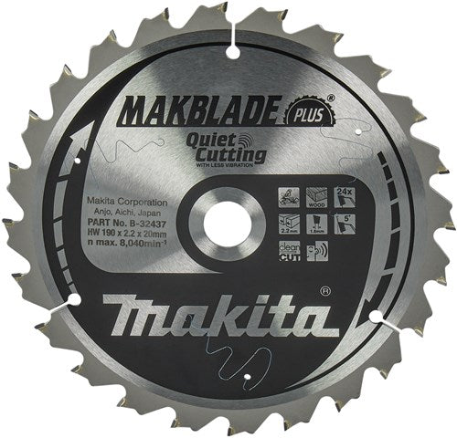 Afbeelding laden in galerijviewer, Makita accessoires afkortzaagblad | hout | q c 190x20x2,2 24t 5g - b-32437
