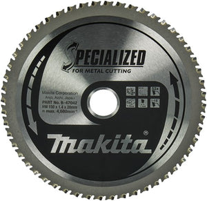 Makita accessoires cirkelzaagblad | dun plaatstaal | 150x20x1,4 52t 0gr - b-47042