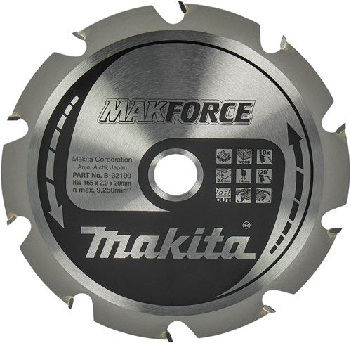Load image into Gallery viewer, Makita accessoires cirkelzaagblad hout 165x20x2,0 10t 20g - b-32100
