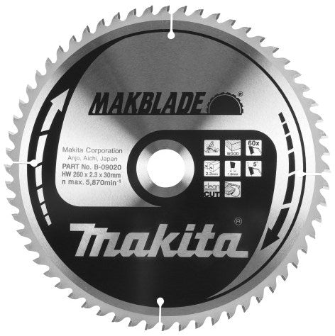 Makita accessoires cirkelzaagblad hout 260x30x2,3 32t 5g - b-08931
