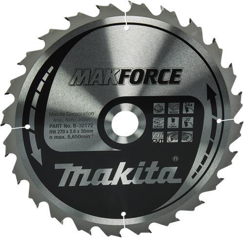 Load image into Gallery viewer, Makita accessoires cirkelzaagblad hout | makforce 270x30x2,6 24t 20g - b-32172 - b-32172
