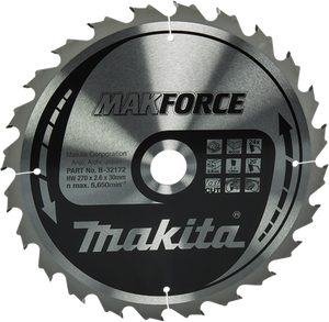 Makita accessoires cirkelzaagblad hout | makforce 270x30x2,6 24t 20g - b-32172 - b-32172