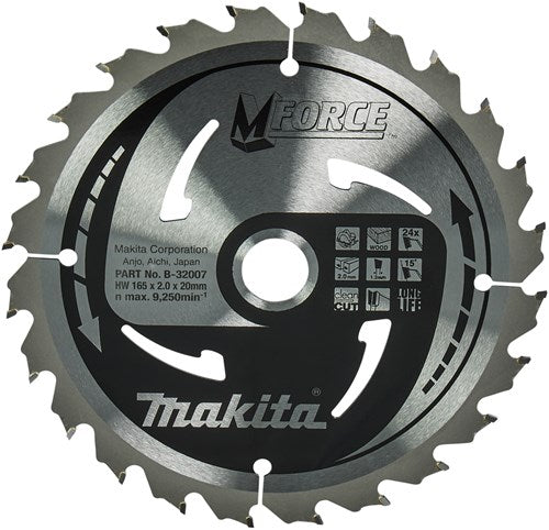 Afbeelding laden in galerijviewer, Makita accessoires cirkelzaagblad | hout | mforce | 165x20x2,0 24t15g - b-32007

