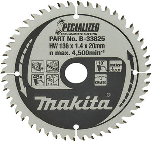 Makita accessoires makita cirkelzaagblad voor laminaat | specialized | ø 136mm asgat 20mm 48t - b-33825