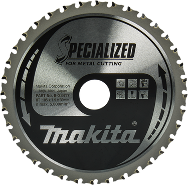 Makita accessoires makita cirkelzaagblad voor staal | specialized | ø 185mm asgat 30mm 36t - b-33417