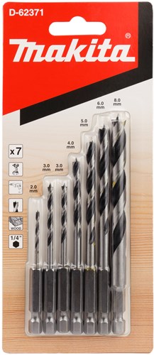 Load image into Gallery viewer, Makita accessoires d-62371 houtspiraalborenset 7-delig 1 4'' - d-62371
