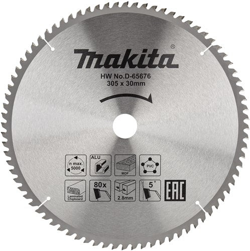 Chargez l'image dans la visionneuse de la galerie, Makita accessoires d-65676 afkortzaagblad | div. materialen | 305x30x2,8 | 80t | 5g - d-65676

