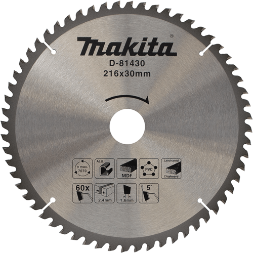 Load image into Gallery viewer, Makita accessoires d-81430 afkortzaagblad | div. materialen | 216x30x2,4 | 60t | 5g - d-81430
