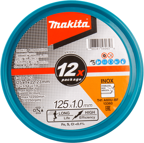 Afbeelding laden in galerijviewer, Makita accessoires doorslijpschijf rvs 125 mm - e-03040-12

