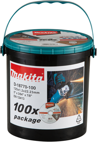 Load image into Gallery viewer, Makita accessoires doorslijpschijf rvs 125x22,23x1,2mm, 100 stuks - d-18770-100
