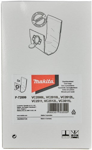 Makita accessoires filter stofzak voor makita model: vc2010l en vc2512l - p-72899