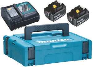 Makita toebehoren - set van 9a lader en 2x 18 v lxt 5.0 ah accu 197624-2