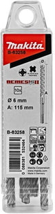 Makita accessoires p4s:sds-plus boor 6x115mm 10st - b-63258 - b-63258