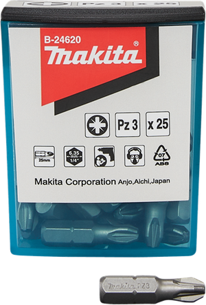 Makita accessoires makita b-24620 bitset 25x pz3 (pozidriv)