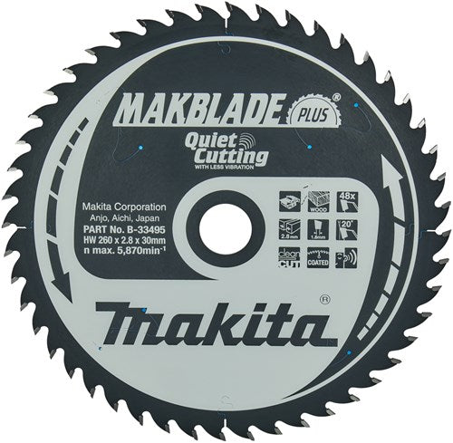 Afbeelding laden in galerijviewer, Makita accessoires tafelzaagblad | hout | q c 260x30x2,8 48t 20g - b-33495
