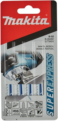 Load image into Gallery viewer, Makita accessoires decoupeerzaagblad hss uni 100mm t345x | 5 stuks - b-06482
