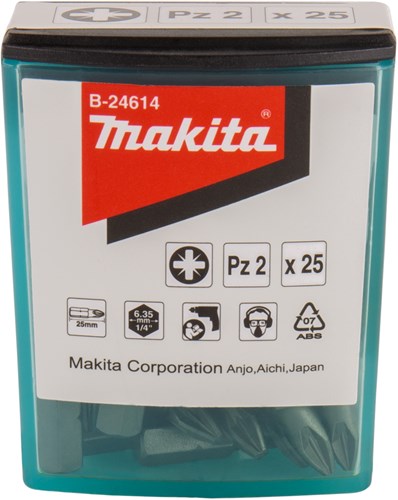 Makita accessoires schroefbit pz2x25mm 25 stuks - b-24614 - b-24614