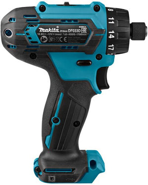 Makita df033dzj boor- schroefmachine 12 volt max excl. accu's en lader in mbox - df033dzj