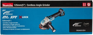 Makita dga521zx1 | 18 v | haakse slijper | 125 mm | x-lock | body | zonder accu's en lader | met vastzetschakelaar - dga521zx1