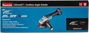 Makita dga521zx1 | 18 v | haakse slijper | 125 mm | x-lock | body | zonder accu's en lader | met vastzetschakelaar - dga521zx1