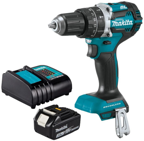 Chargez l'image dans la visionneuse de la galerie, Makita dhp487sf 18v klopboor- schroefmachine koolborstelloos 3,0 ah accu (1 st), oplader

