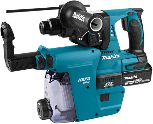 Load image into Gallery viewer, Makita dhr242rtjw 18v accu combi boorhamer | sds-plus | met stofafzuiging | li-ion 5.0ah - dhr242rtjw
