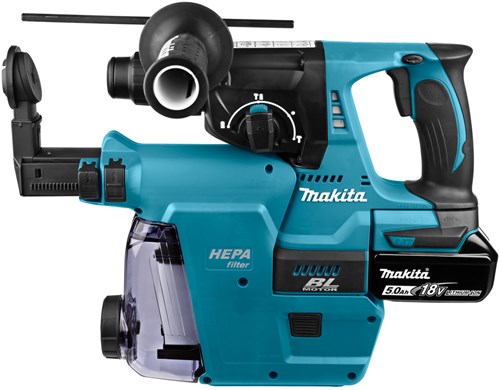 Load image into Gallery viewer, Makita dhr242rtjw 18v accu combi boorhamer | sds-plus | met stofafzuiging | li-ion 5.0ah - dhr242rtjw
