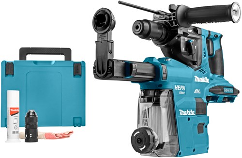 Load image into Gallery viewer, Makita dhr281zwj accu boorhamer met stofafzuiging | 2x18 v li-ion | sds-plus - dhr281zwj
