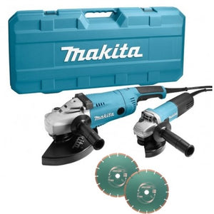 Makita dk1163gx haakse slijper set ga9020 + 9558 | + diamantschijven - dk1163gx