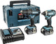 Makita dlx2131jx 18v accu klopboormachine dhp482 + slagschroevendraaier dtd152 combiset (2x 3.0ah accu) in mbox